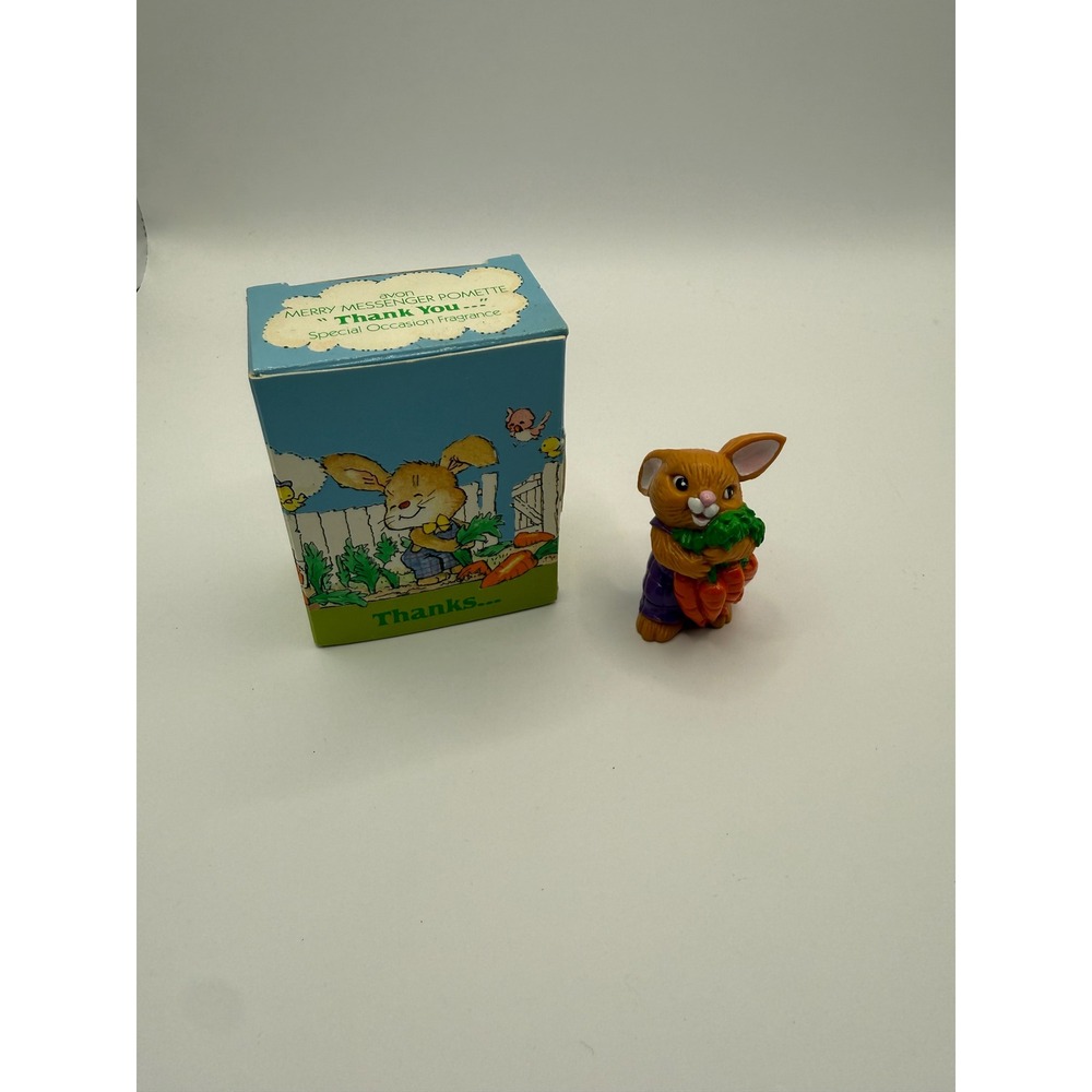 Vintage Avon Merry Messenger Pomette Thank‎ You Bunny Rabbit Fragrance with Box